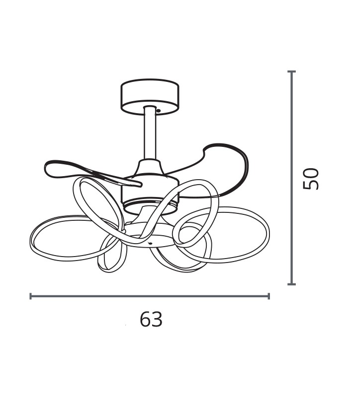 Ventilador Led KARLA Blanco DC 30W 1100Lm 3 Aspas CCT