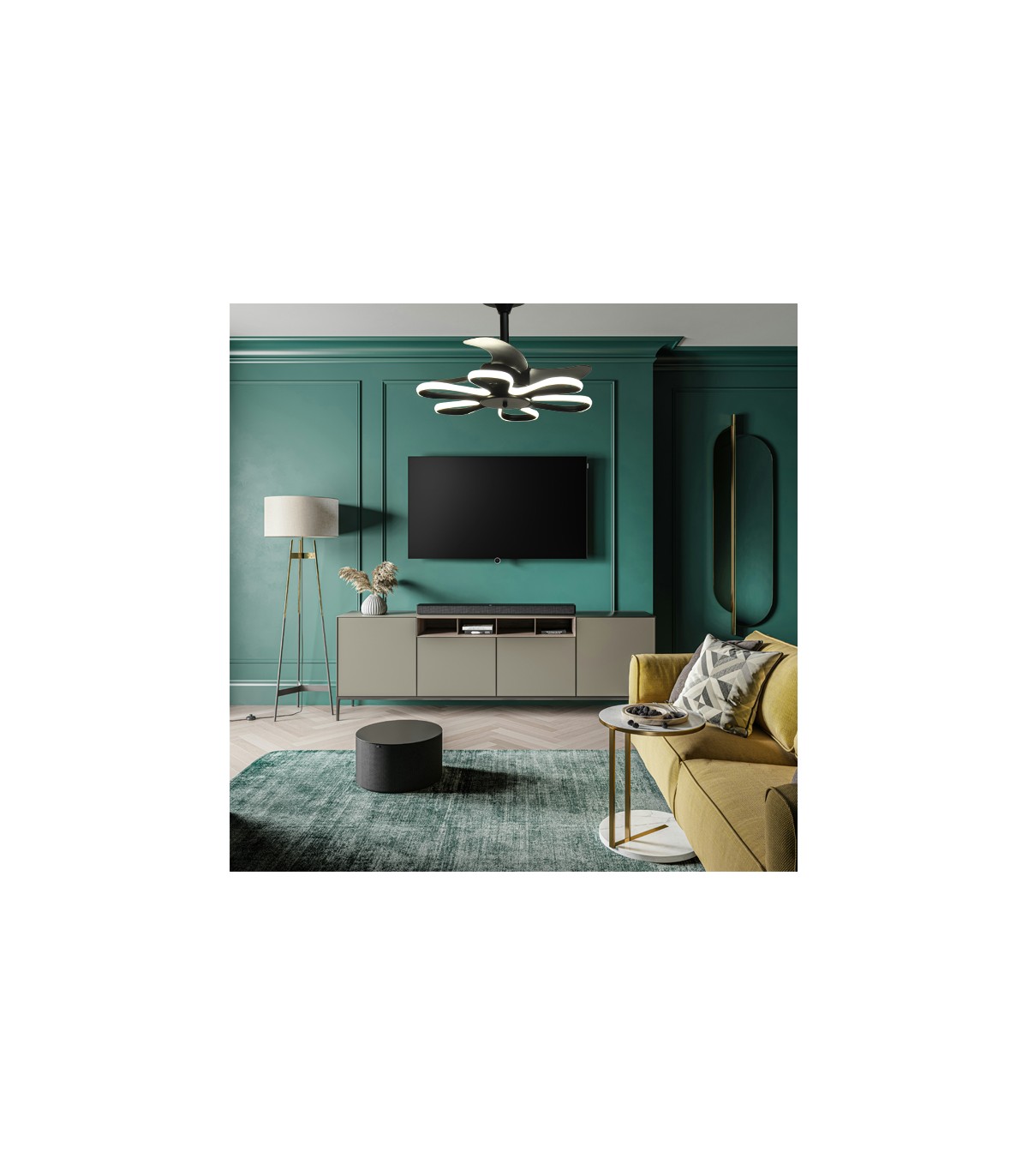 Ventilador Led ENEBRO Negro DC 30W 1900Lm 3 Aspas CCT