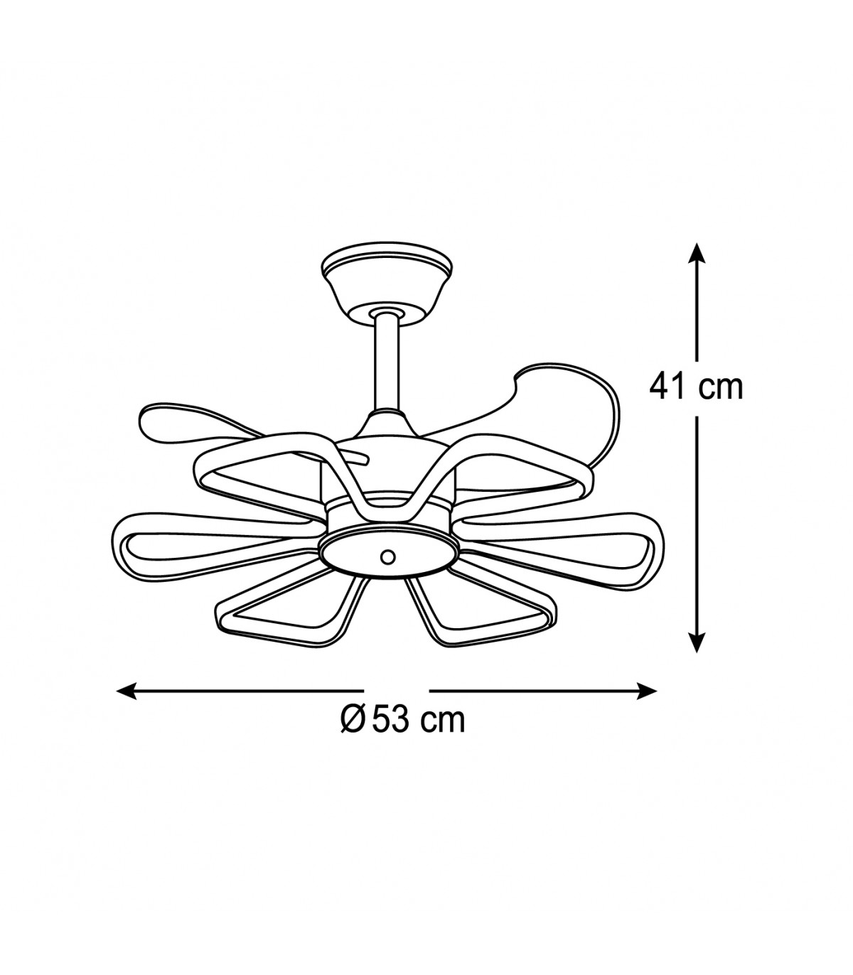 Ventilador Led ENEBRO Negro DC 30W 1900Lm 3 Aspas CCT