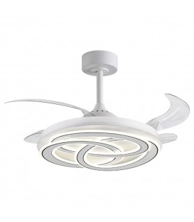 Ventilador NUDOS DC 72W 6480Lm 4 Aspas Blanco CCT