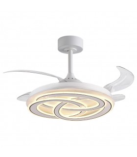 Ventilador NUDOS DC 72W 6480Lm 4 Aspas Blanco CCT