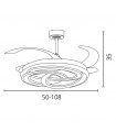 Ventilador NUDOS DC 72W 6480Lm 4 Aspas Blanco CCT