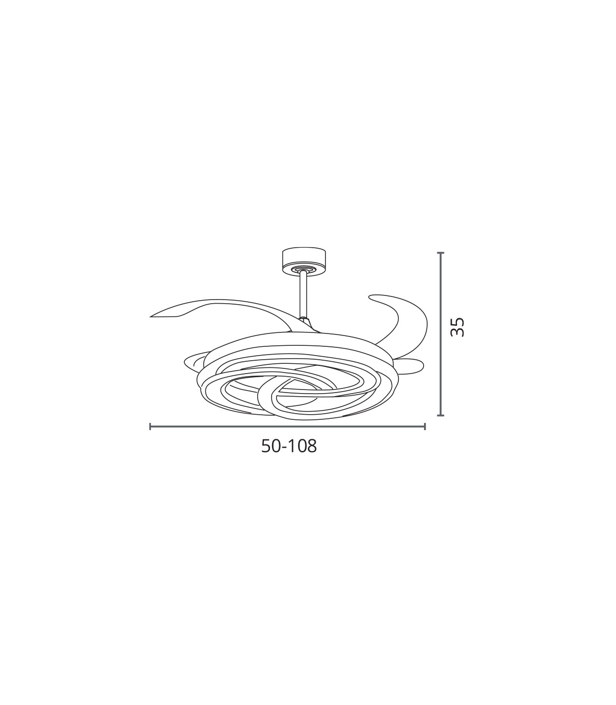 Ventilador NUDOS DC 72W 6480Lm 4 Aspas Blanco CCT