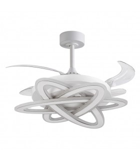 Ventilador SATURNO DC 72W 6480Lm 4 Aspas Blanco CCT