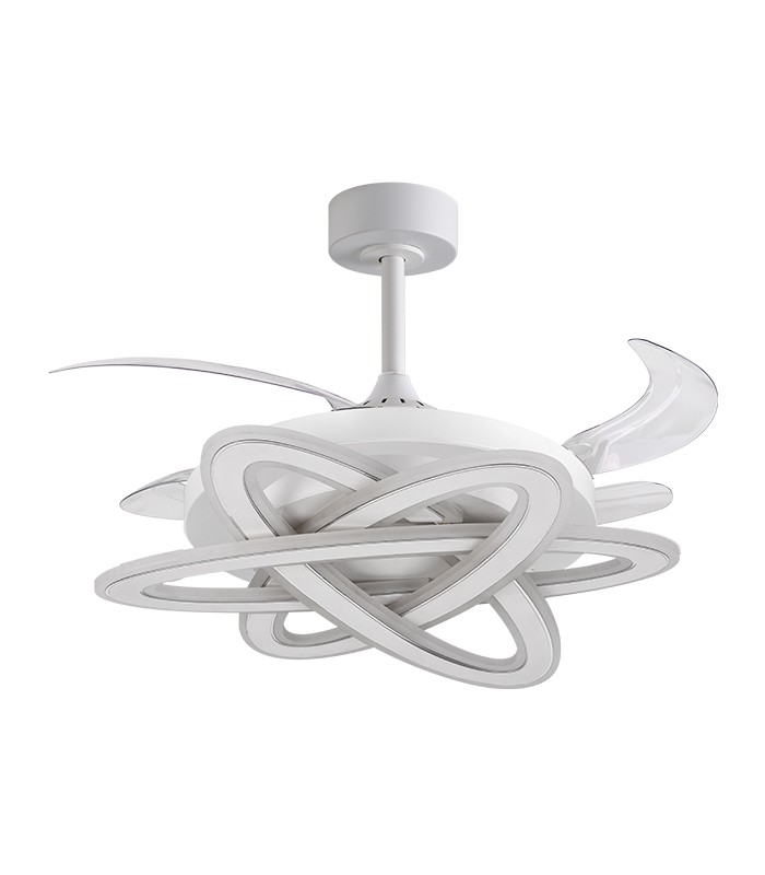 Ventilador SATURNO DC 72W 6480Lm 4 Aspas Blanco CCT