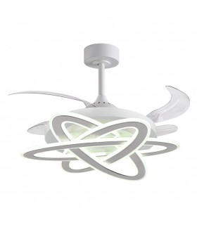 Ventilador SATURNO DC 72W 6480Lm 4 Aspas Blanco CCT