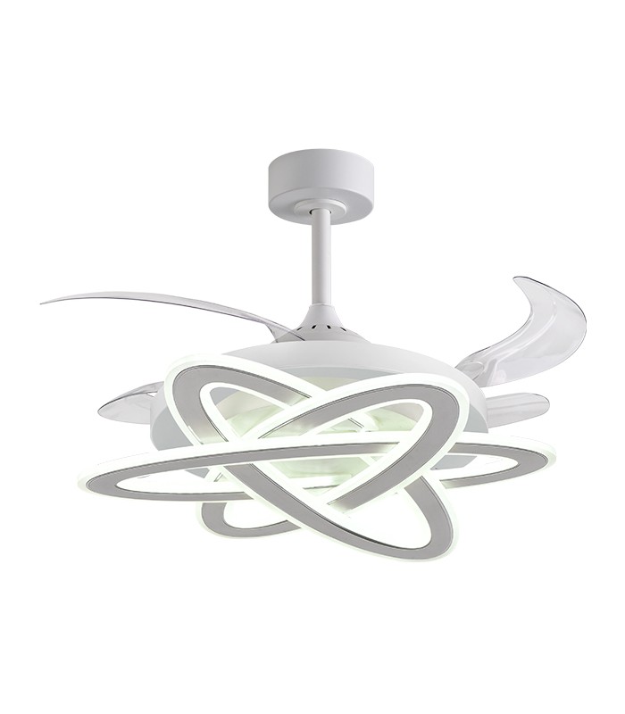 Ventilador SATURNO DC 72W 6480Lm 4 Aspas Blanco CCT