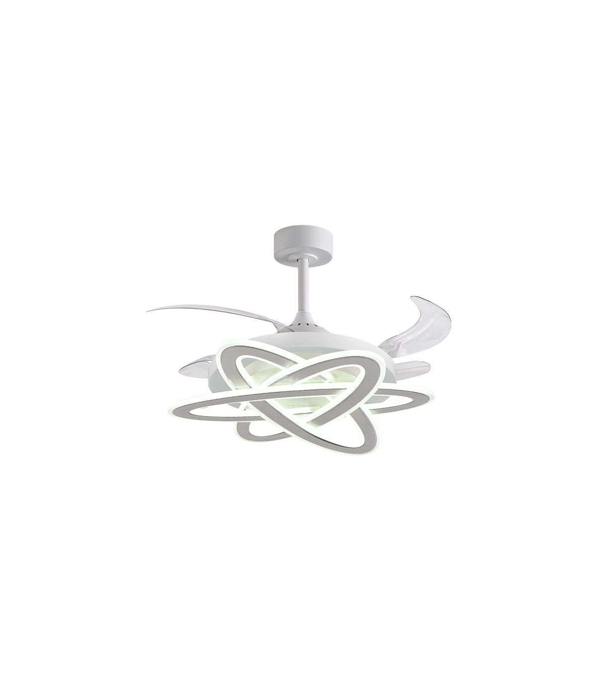 Ventilador SATURNO DC 72W 6480Lm 4 Aspas Blanco CCT