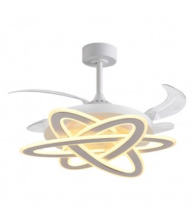 Ventilador SATURNO DC 72W 6480Lm 4 Aspas Blanco CCT