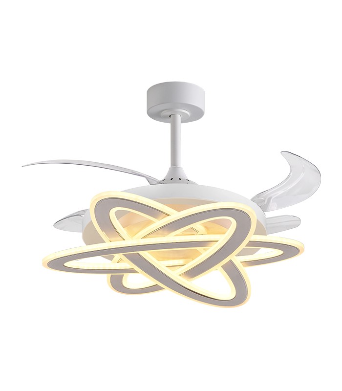 Ventilador SATURNO DC 72W 6480Lm 4 Aspas Blanco CCT