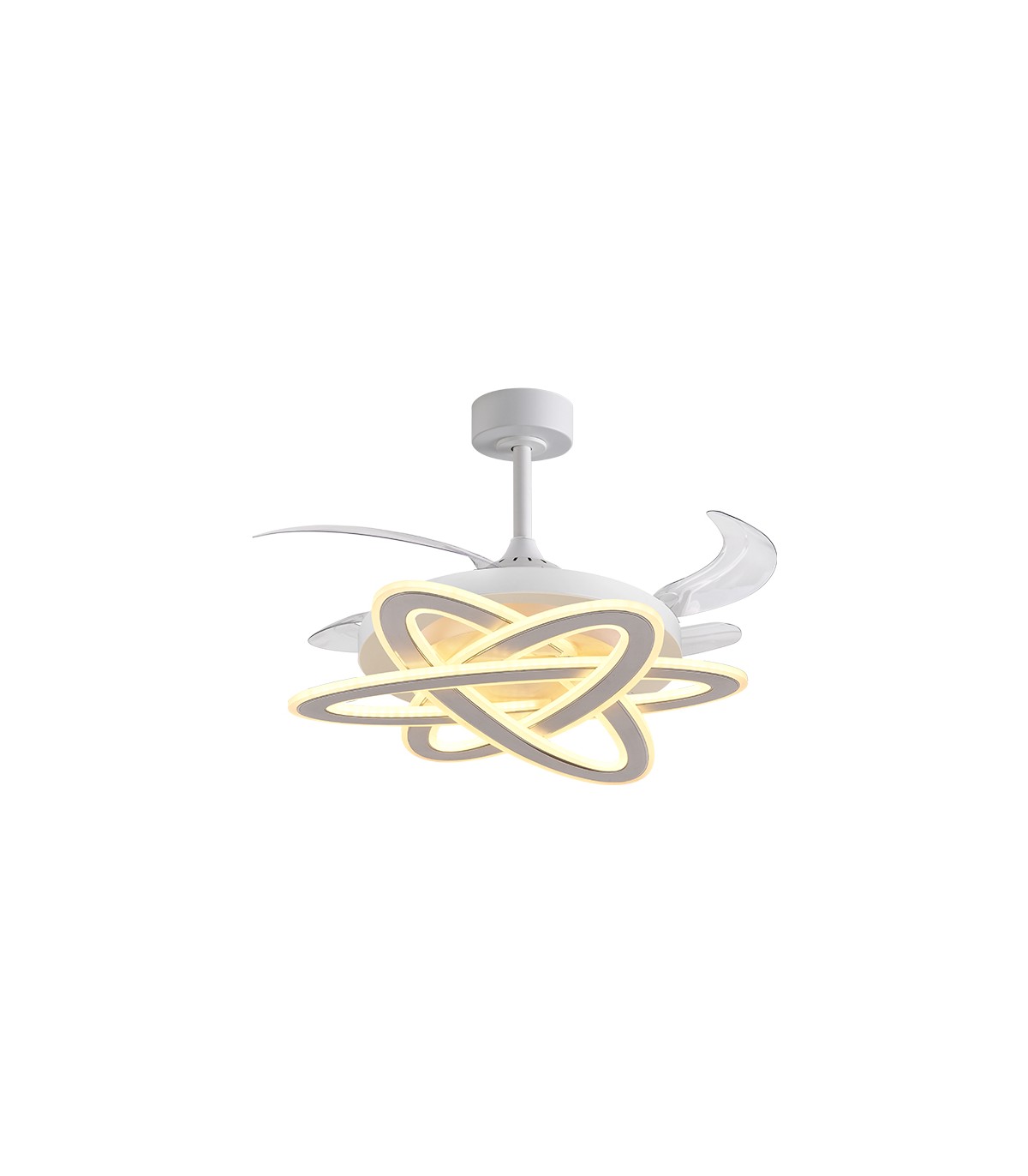 Ventilador SATURNO DC 72W 6480Lm 4 Aspas Blanco CCT
