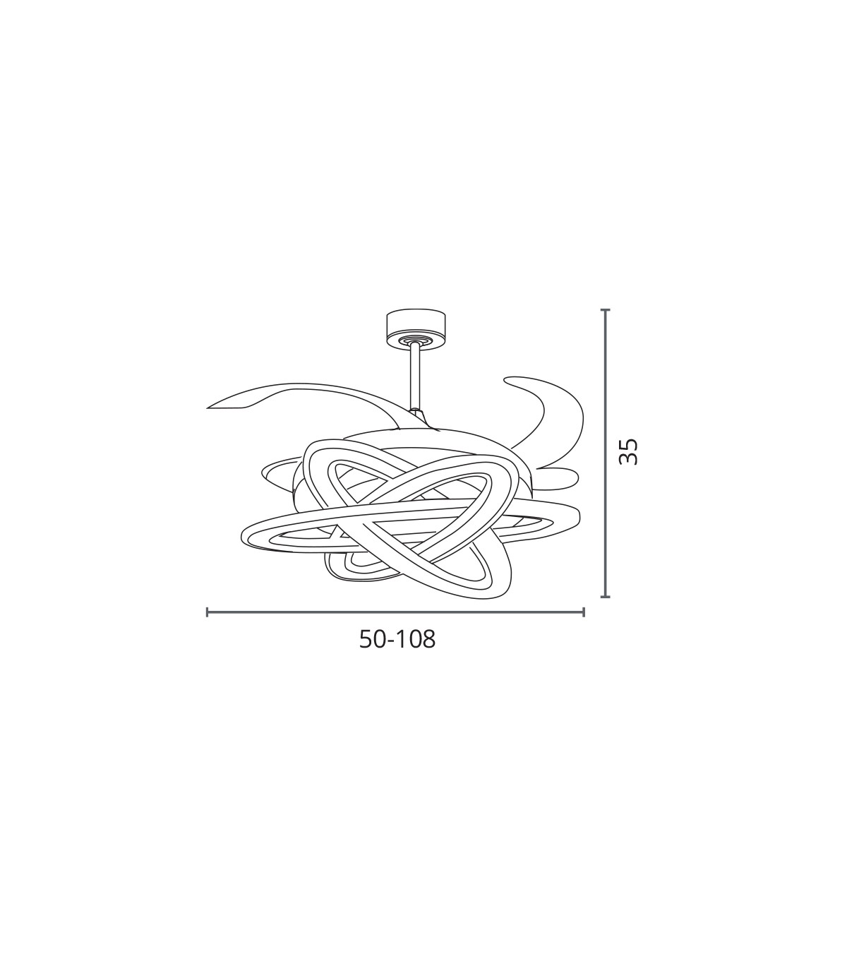 Ventilador SATURNO DC 72W 6480Lm 4 Aspas Blanco CCT