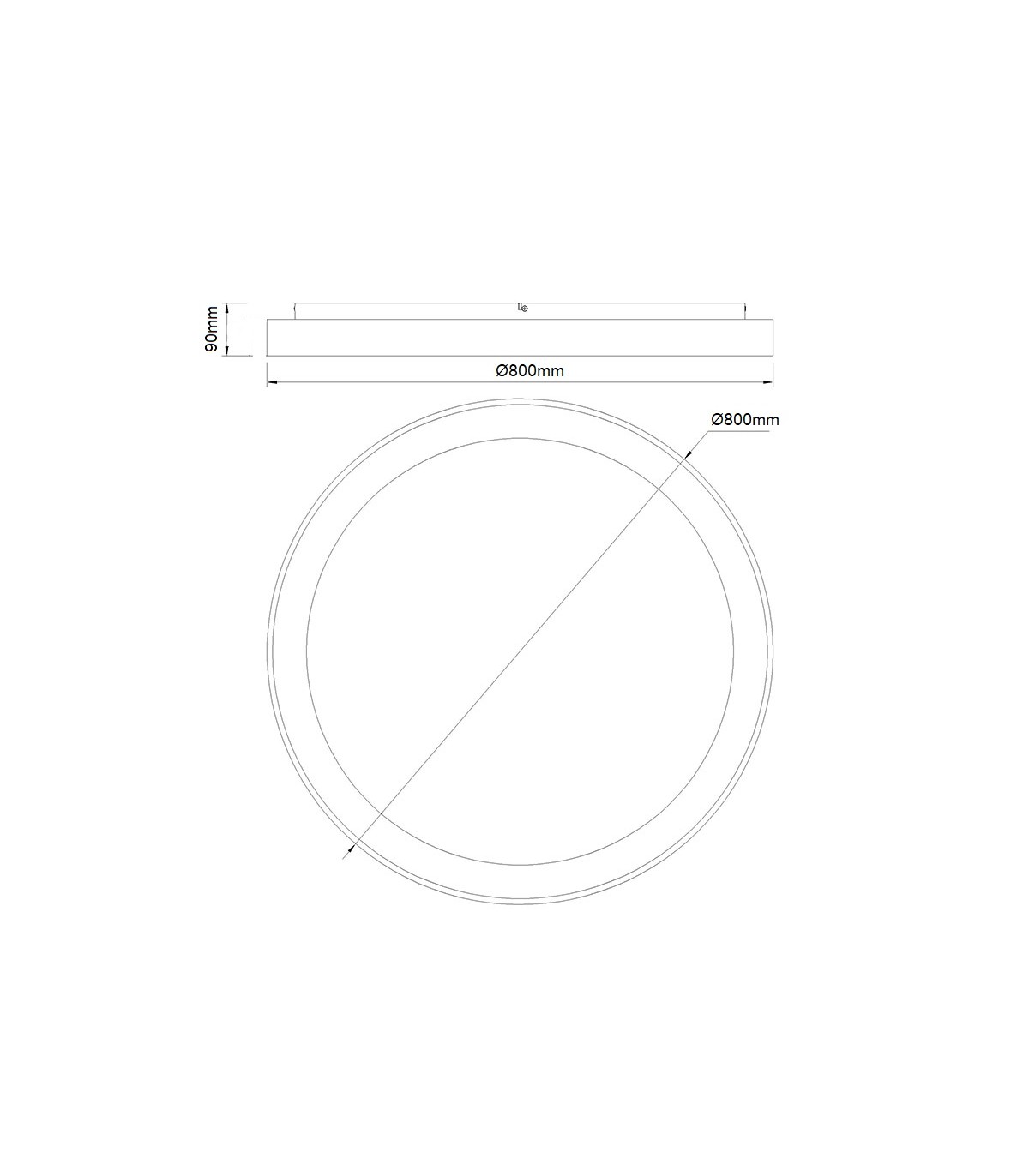 Plafón Led DANDY Madera Ø80CM 116W 11600LM 120º IP20