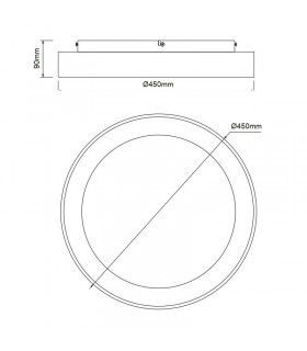 Plafón Led DANDY Madera Ø45CM 66W 6600LM 120º IP20