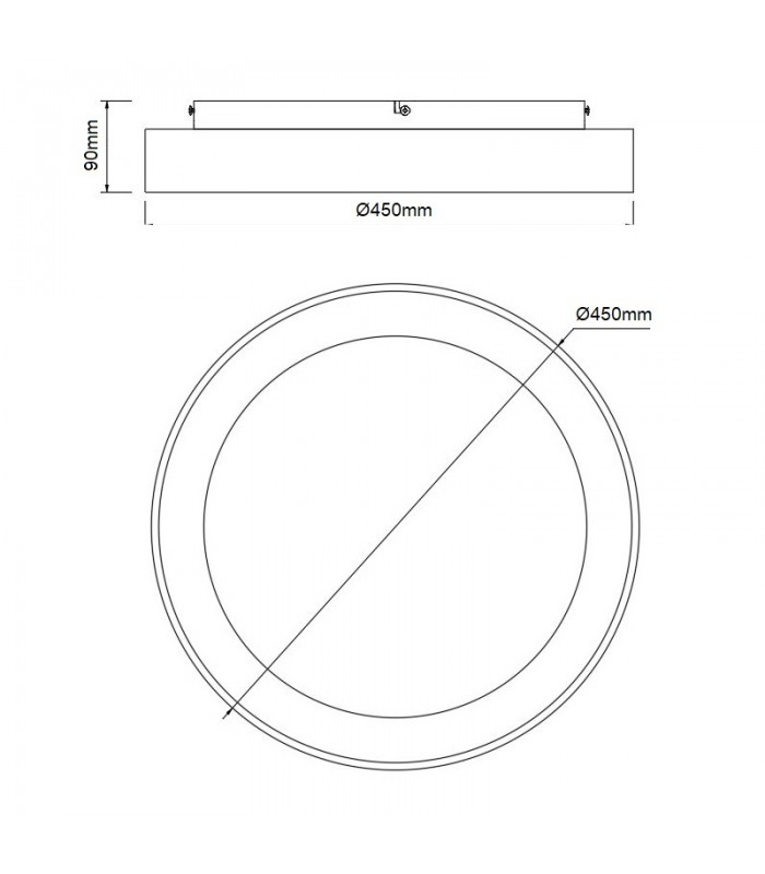 Plafón Led DANDY Madera Ø45CM 66W 6600LM 120º IP20