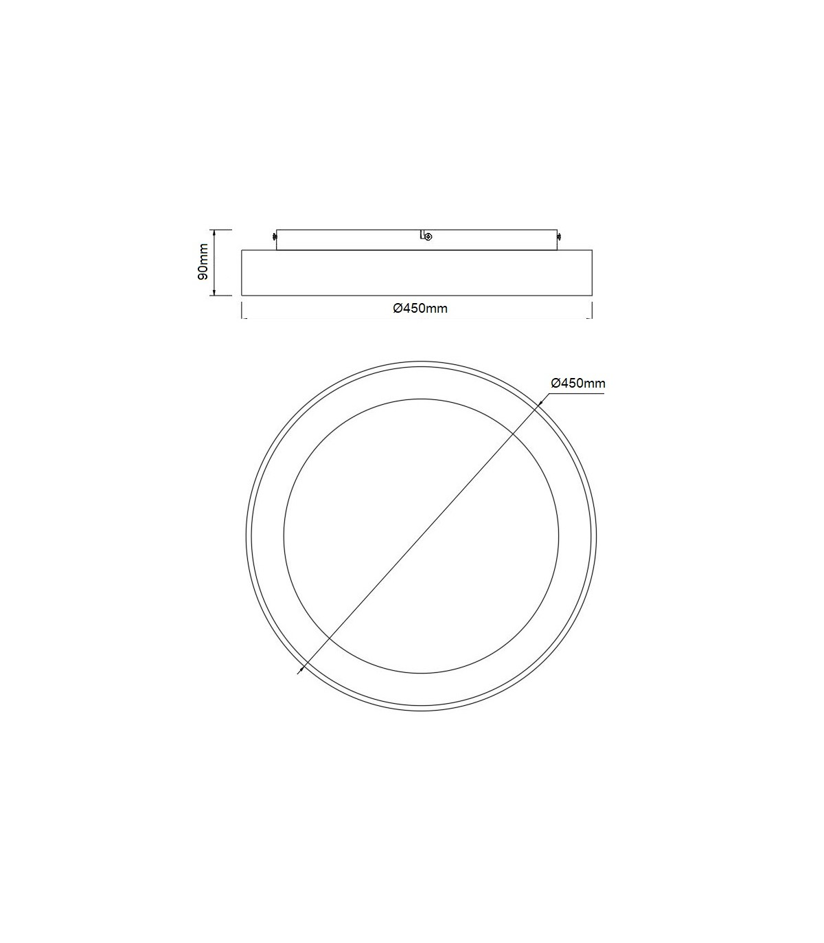 Plafón Led DANDY Madera Ø45CM 66W 6600LM 120º IP20