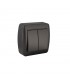 Doble conmutador 10AX 250V De superficie Negro