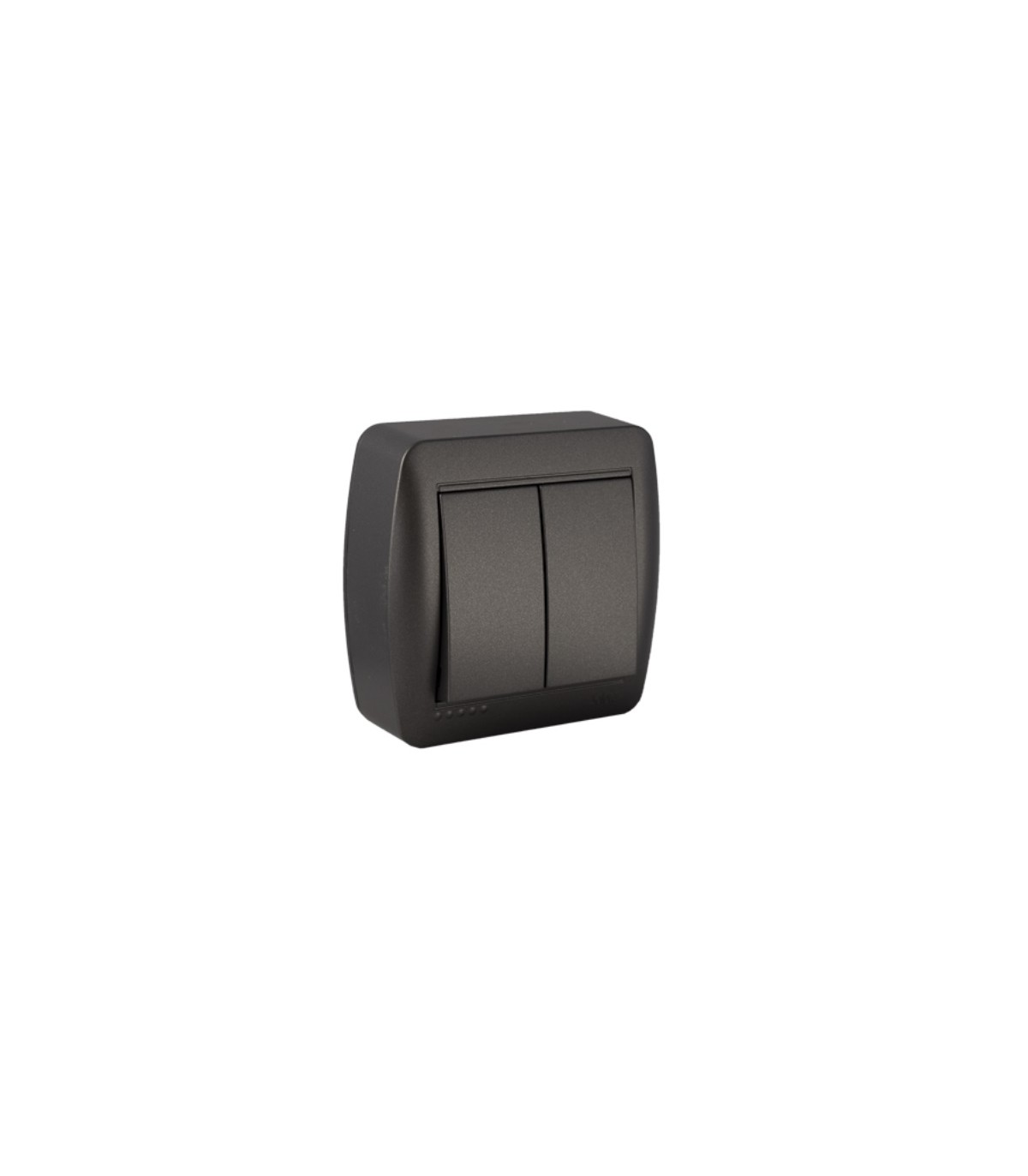Doble conmutador 10AX 250V De superficie Negro