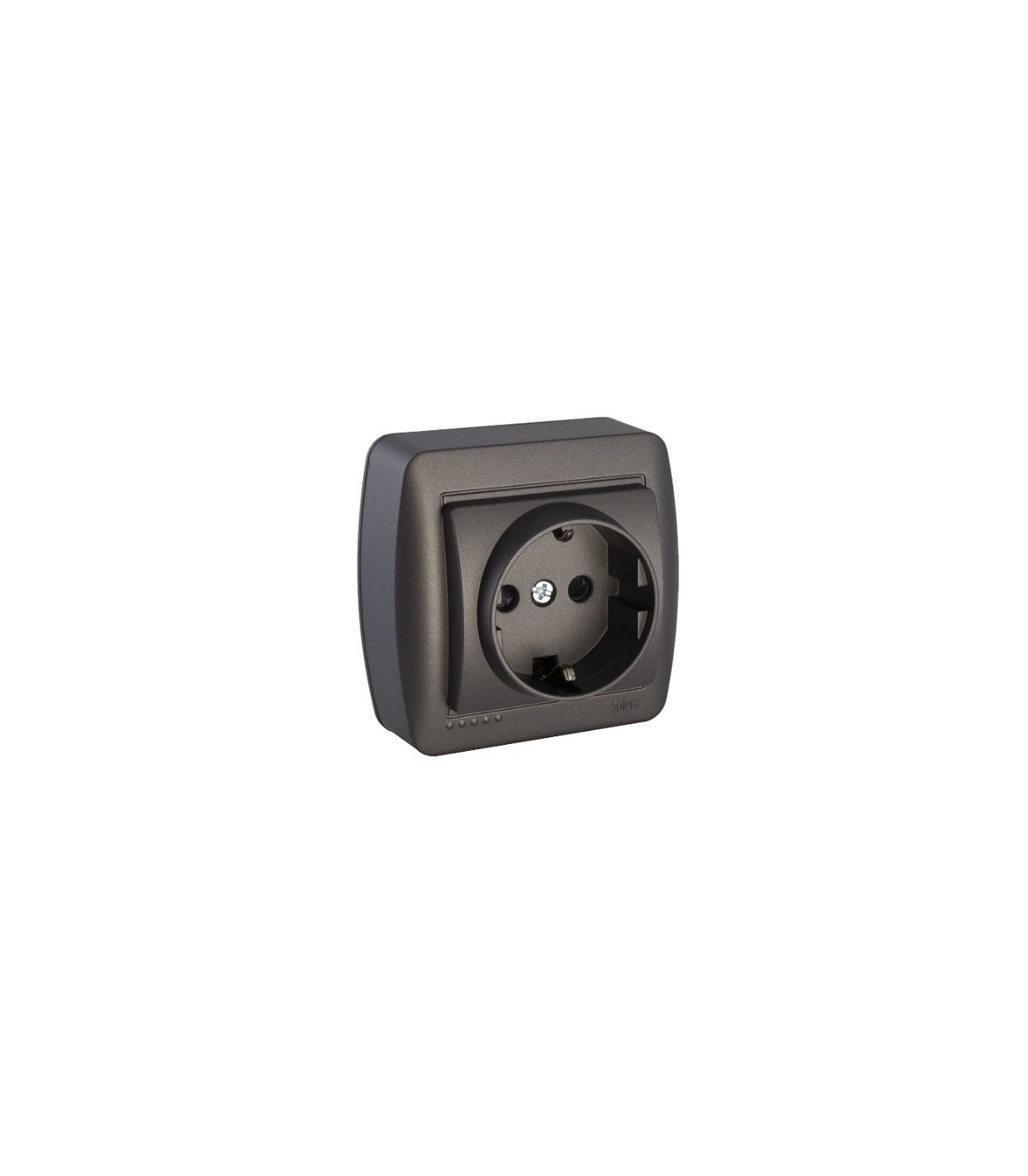 Base fija 2P+T 16A 250V De superficie Negra