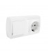 Base fija 2P+T 16A 250V + Conmutador / interruptor 10AX 250V De superficie