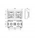 Base fija doble 2P+T 16A 250V De superficie Negra