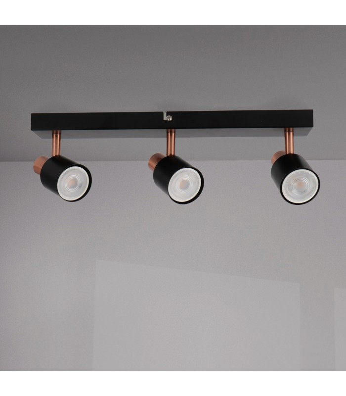 Aplique de Techo Gu10 Orientable Serie GOLD 3 Focos