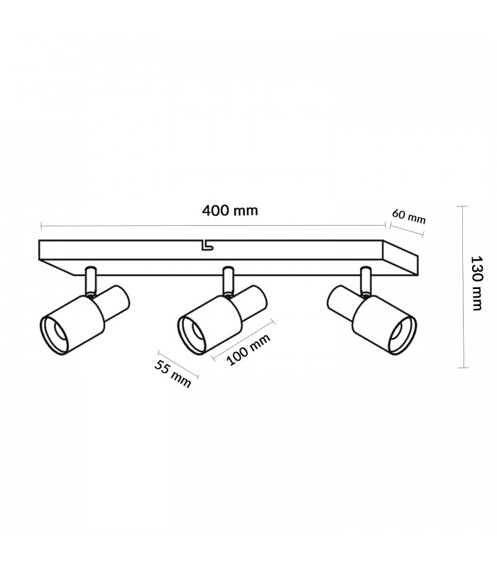 Aplique de Techo Gu10 Orientable Serie GOLD 3 Focos