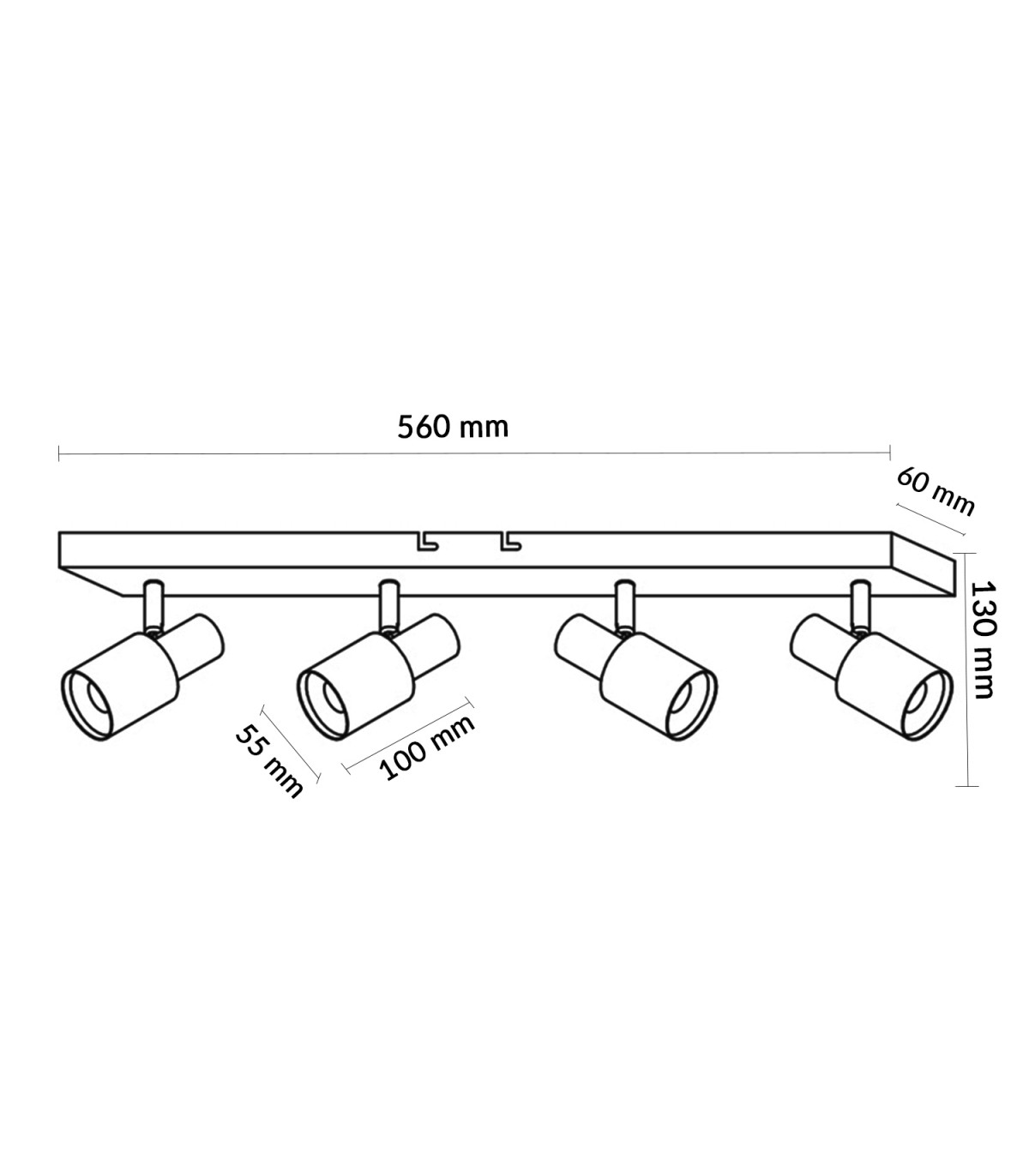 Aplique de Techo Gu10 Orientable Serie GOLD 4 Focos