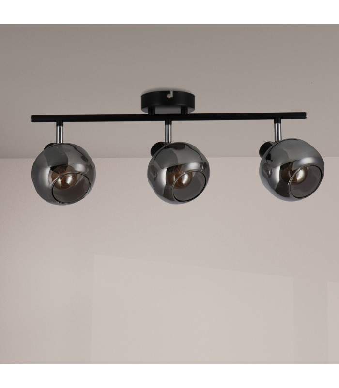 Aplique de Techo E14 Orientable Serie GLASS 3 Focos