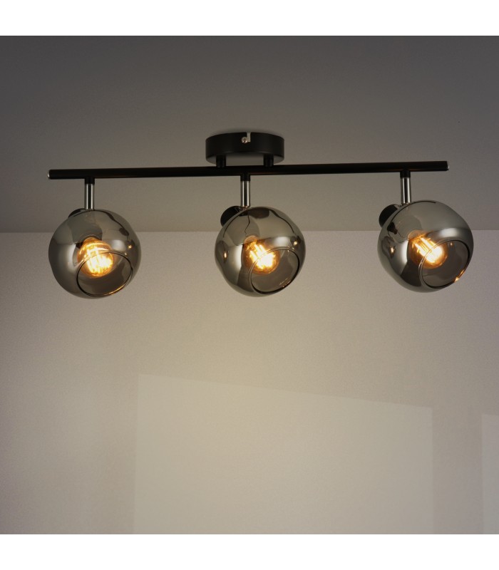 Aplique de Techo E14 Orientable Serie GLASS 3 Focos