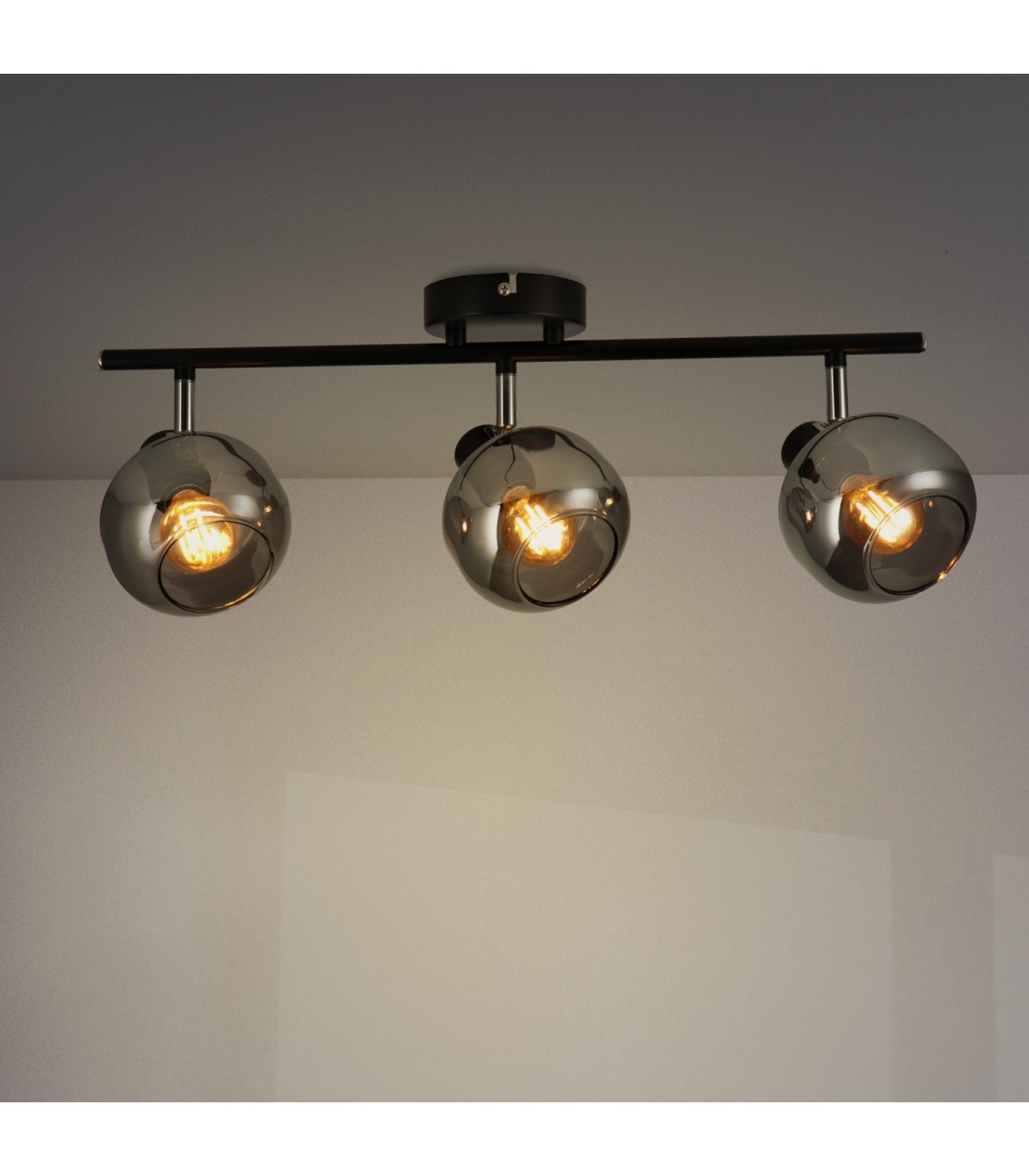 Aplique de Techo E14 Orientable Serie GLASS 3 Focos