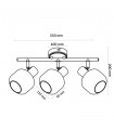 Aplique de Techo E14 Orientable Serie GLASS 3 Focos