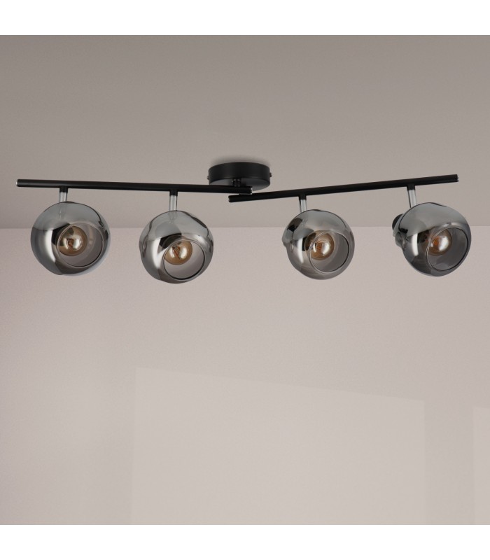 Aplique de Techo E14 Orientable Serie GLASS 4 Focos