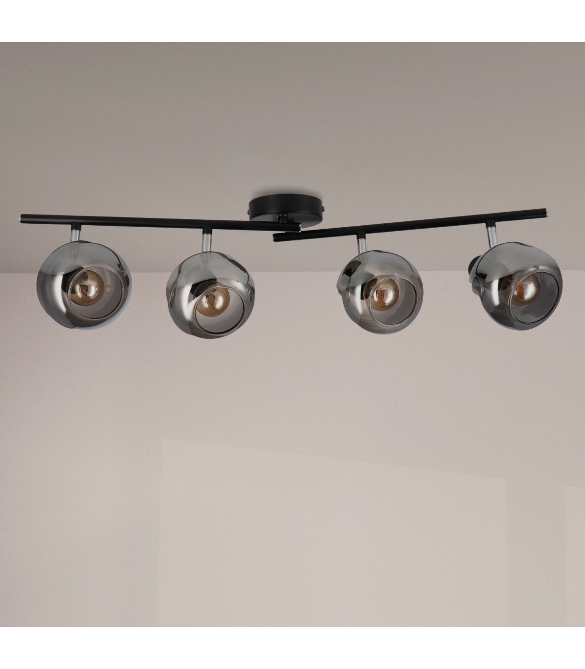 Aplique de Techo E14 Orientable Serie GLASS 4 Focos