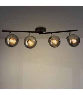 Aplique de Techo E14 Orientable Serie GLASS 4 Focos