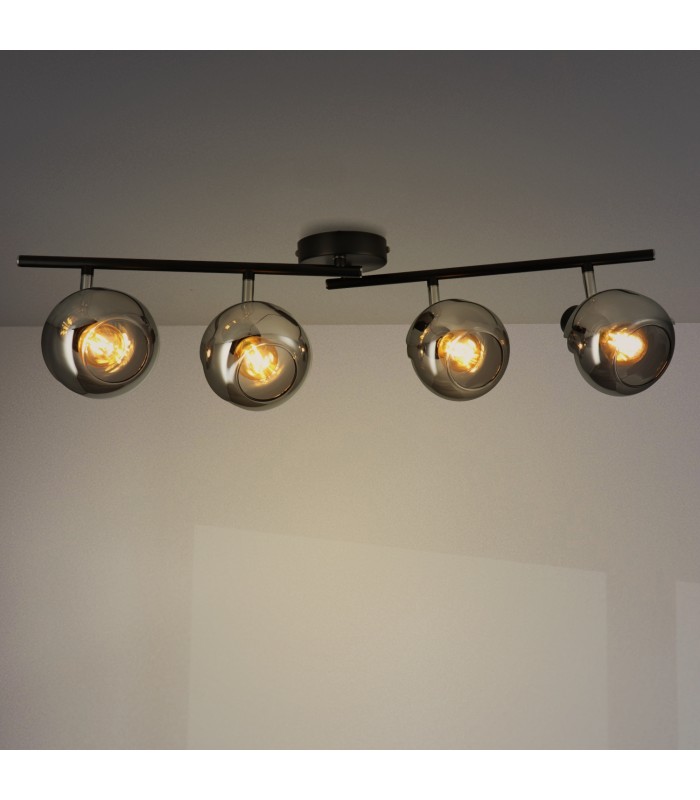 Aplique de Techo E14 Orientable Serie GLASS 4 Focos