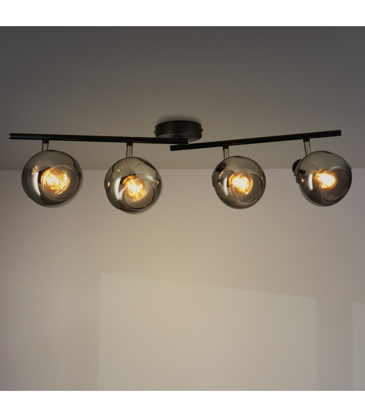 Aplique de Techo E14 Orientable Serie GLASS 4 Focos