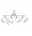 Aplique de Techo E14 Orientable Serie GLASS 4 Focos