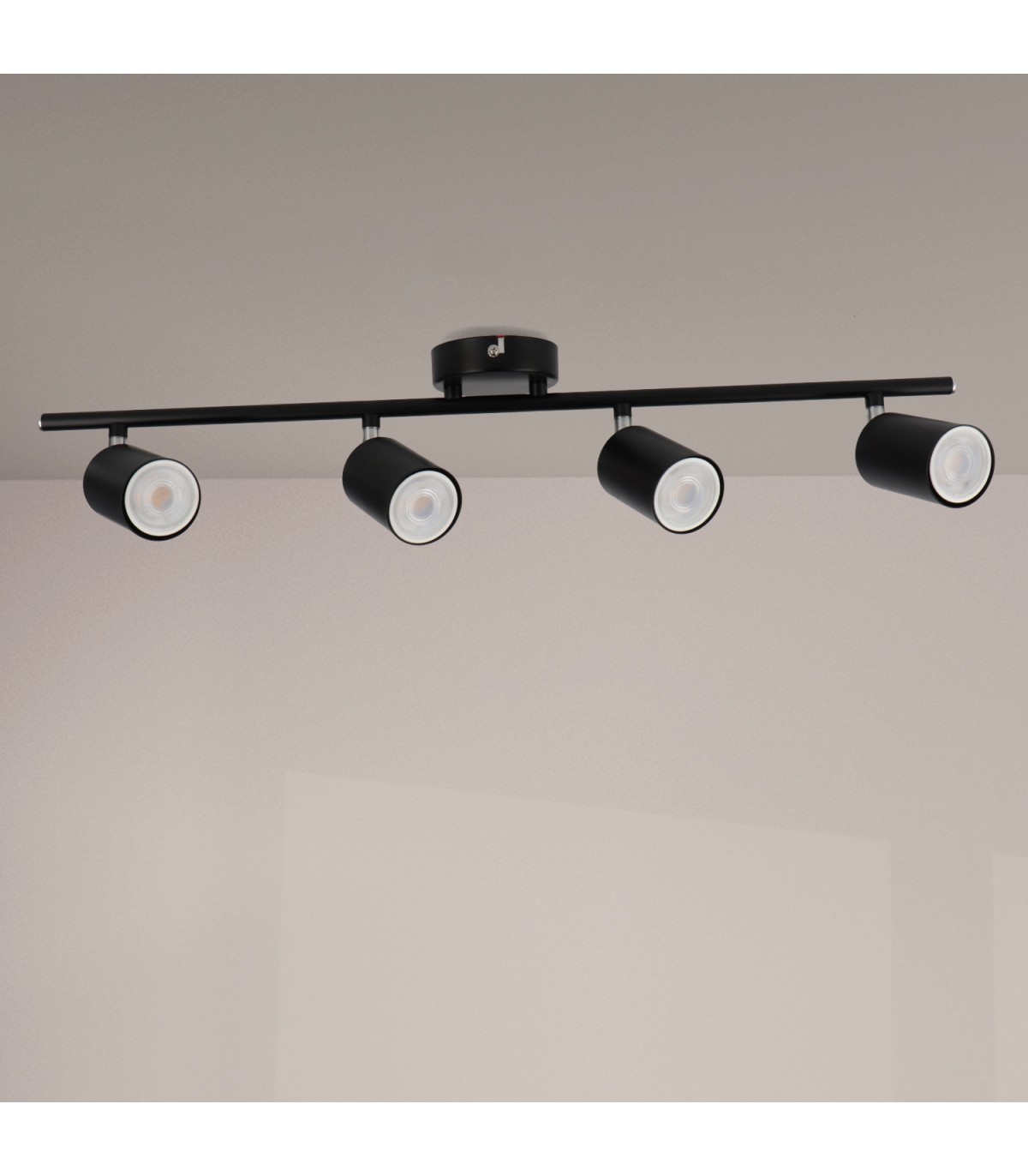 Aplique de Techo Gu10 Orientable Serie BLACK 4 Focos