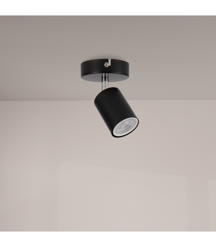 Aplique de Techo Gu10 Orientable Serie BLACK 1 Foco