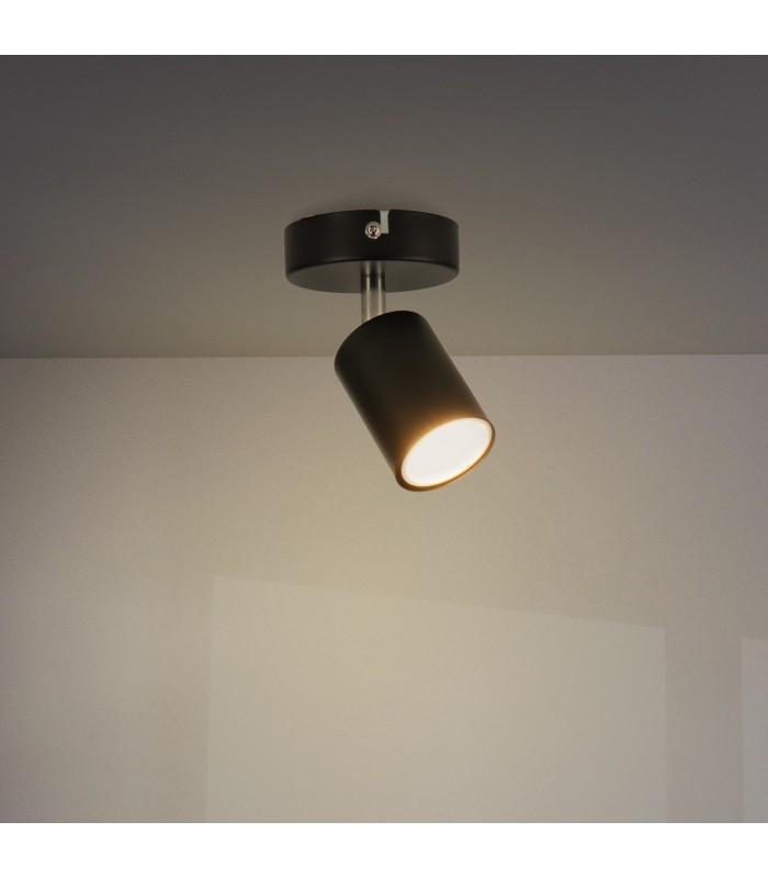 Aplique de Techo Gu10 Orientable Serie BLACK 1 Foco