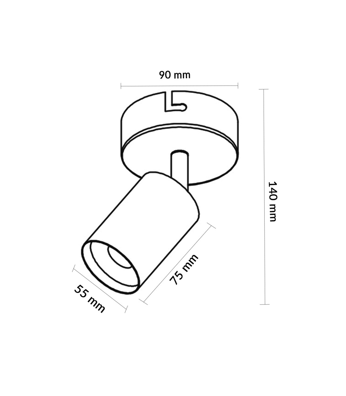 Aplique de Techo Gu10 Orientable Serie BLACK 1 Foco