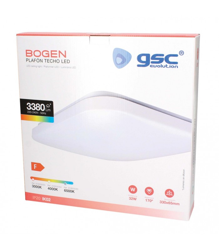 Plafón Superficie BOGEN 32W 3380Lm Cuadrado