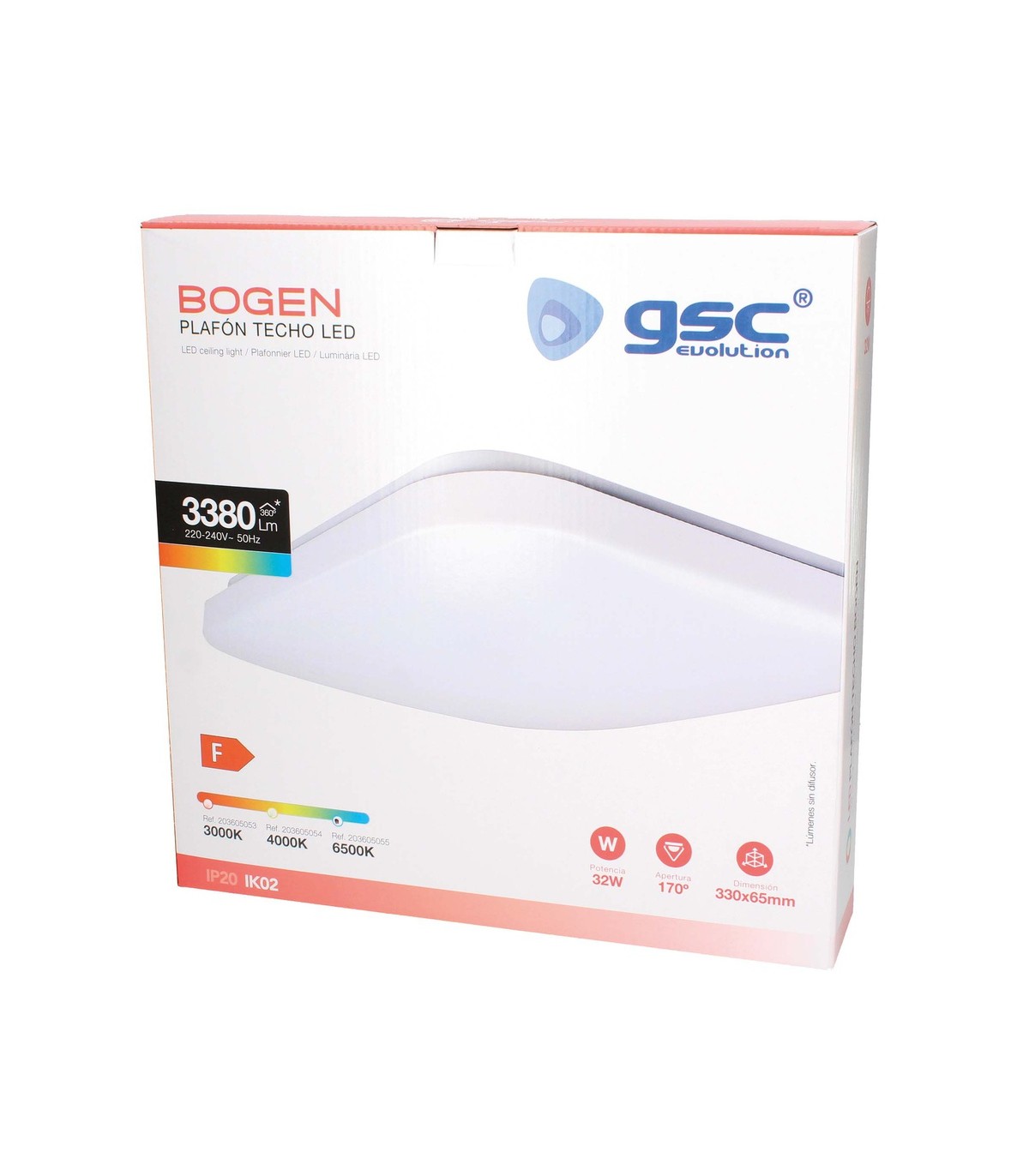 Plafón Superficie BOGEN 32W 3380Lm Cuadrado