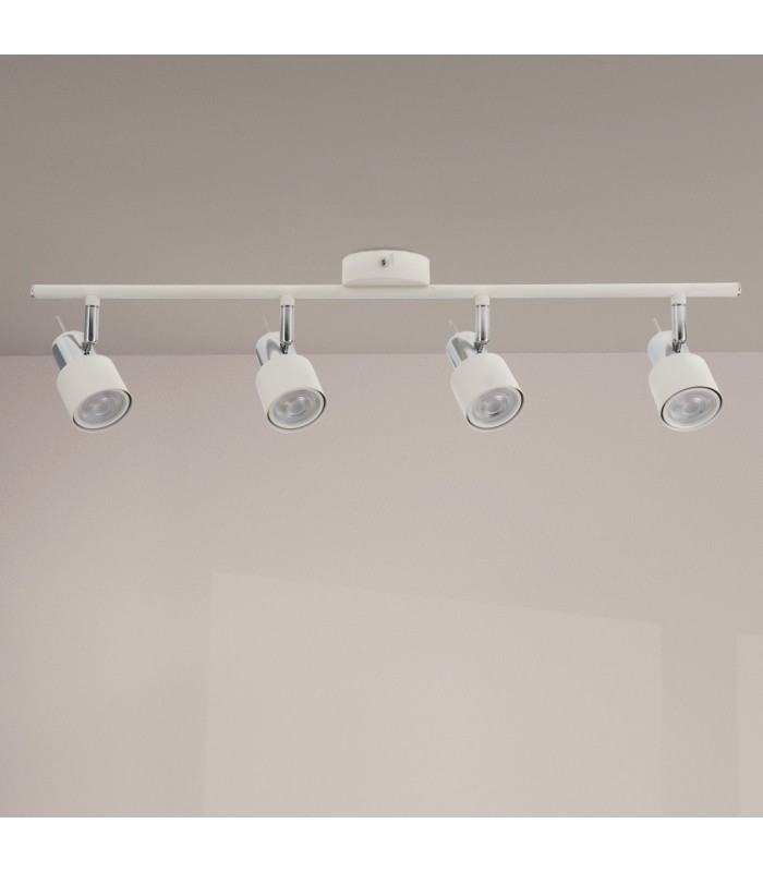 Aplique de Techo Gu10 Orientable Serie WHITE 4 Focos