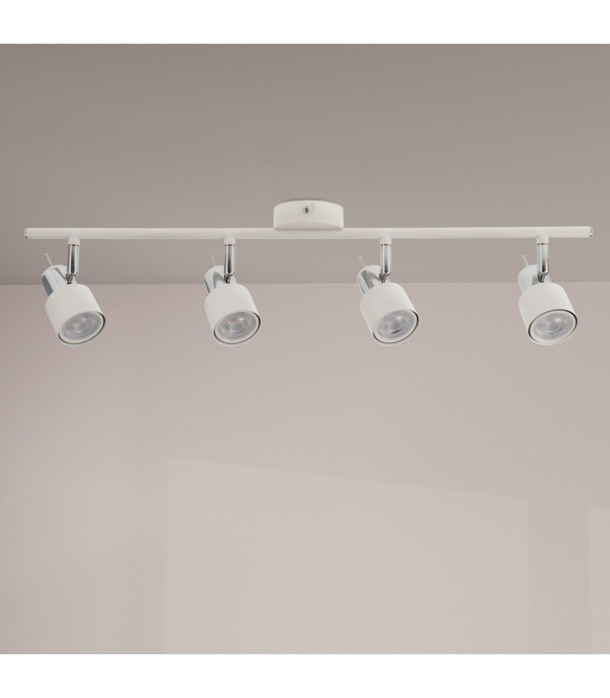 Aplique de Techo Gu10 Orientable Serie WHITE 4 Focos
