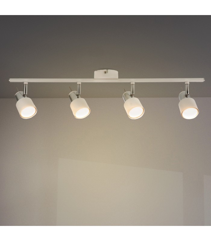 Aplique de Techo Gu10 Orientable Serie WHITE 4 Focos