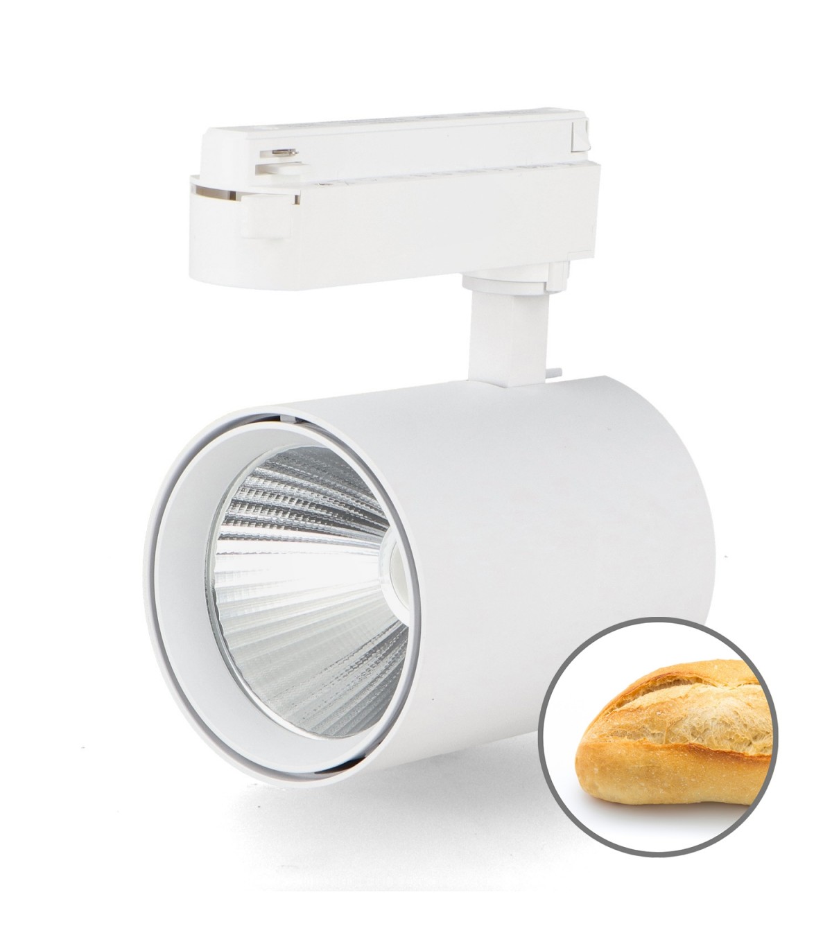 Foco Carril Monofásico AIR Panaderías 30W 3500Lm 36º Blanco