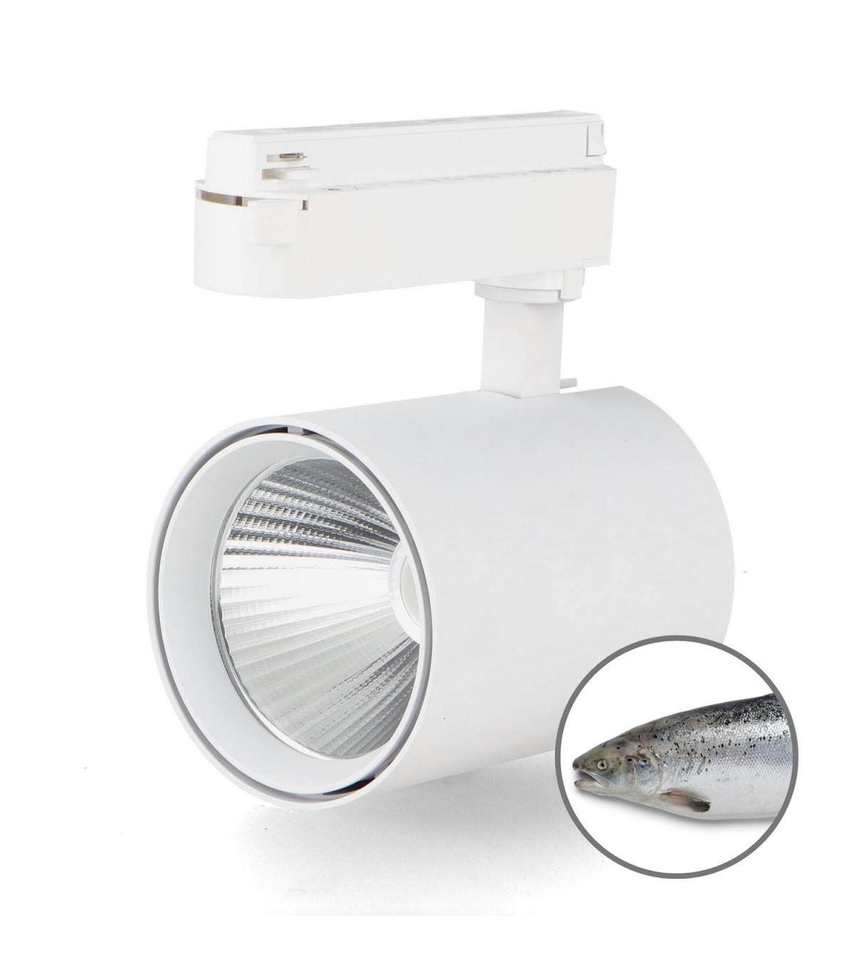 Foco Carril Monofásico AIR Pescaderías 30W 3500Lm 36º Blanco