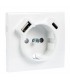 Tapa Base Schuko + USB Tipo A y C Blanco Logus 90
